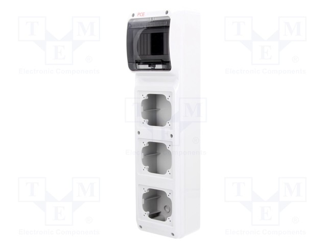 Enclosure: for modular components; grey; No.of mod: 6; Holes no: 3