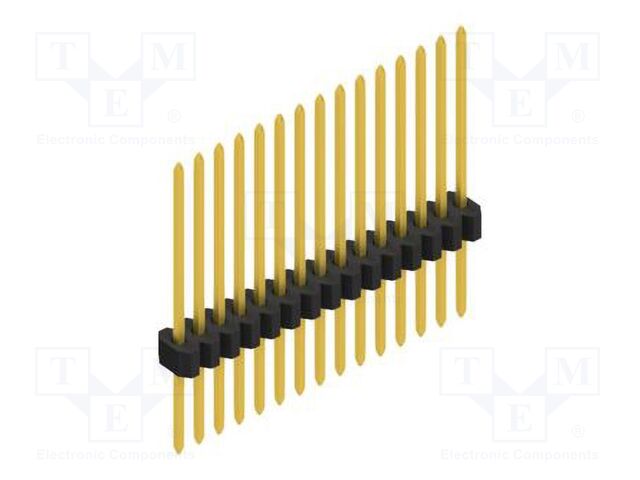 Connector: pin strips; pin header; male; PIN: 15; 1.27mm; THT; 1x15