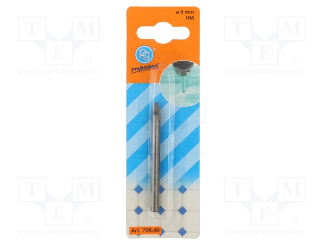 Drill bit; ceramics,glass; Ø: 8mm; Drill Bit: for glass