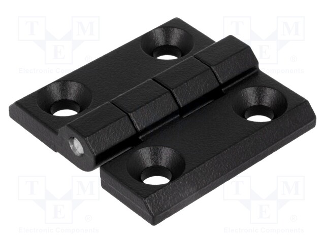 Hinge; Width: 40mm; zinc and aluminium alloy; black; H: 40mm