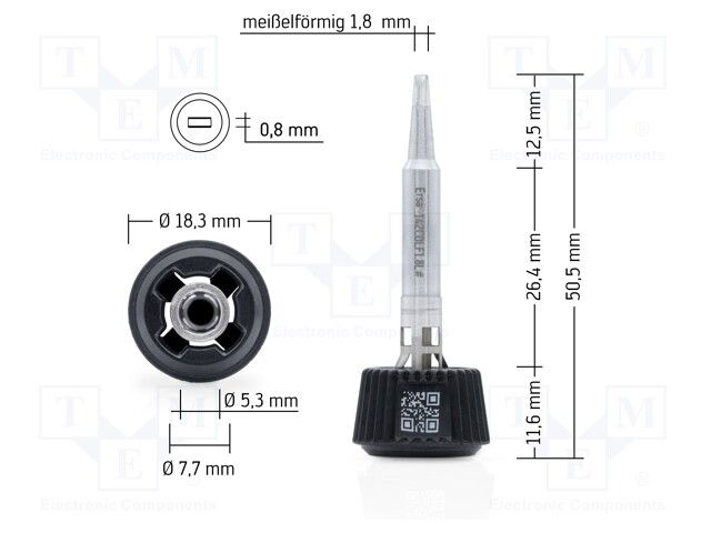 Tip; chisel; 1.8mm; longlife; for soldering station