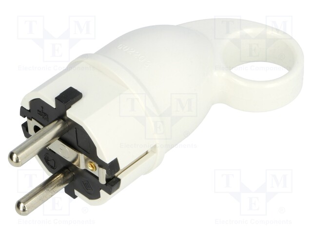 Connector: AC supply; plug; Layout: 2P+PE; white; 250VAC; 16A; PIN: 3