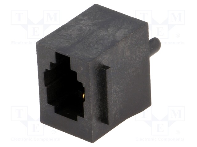 Socket; RJ9; PIN: 4; with panel stop blockade; gold-plated; THT