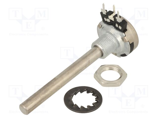 Potentiometer: shaft; single turn; 1kΩ; 200mW; THT; 6mm; metal