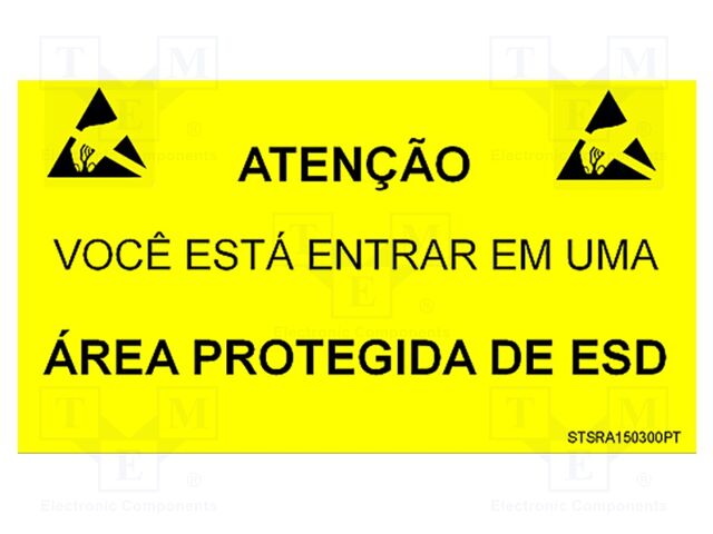 Information board; ESD,self-adhesive; 300x150mm; black,yellow