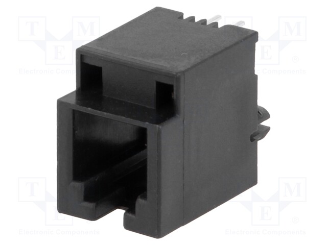 Socket; RJ9; PIN: 4; with step; gold-plated; Layout: 4p4c; THT