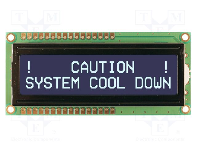 Display: LCD; FSTN Negative; 16x2; black; 80x36mm; LED; PIN: 16; 1x16