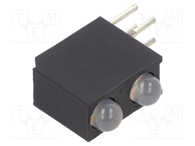 LED; in housing; 3mm; No.of diodes: 2; green,yellow; 45°