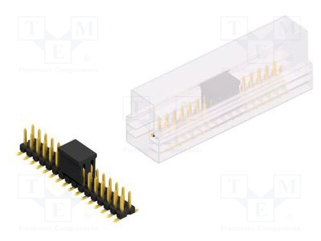 Connector: pin strips; pin header; male; PIN: 32; 2.54mm; SMT; 2x16