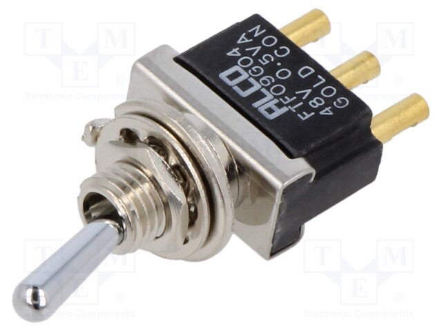 Switch: toggle; Pos: 2; SPDT; ON-(ON); 0.02A/20VAC; 0.02A/20VDC