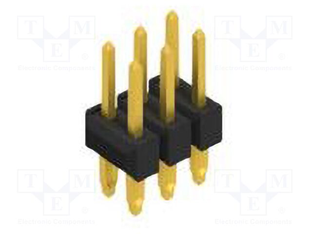 Connector: pin strips; pin header; male; PIN: 6; 2.54mm; THT; 2x3