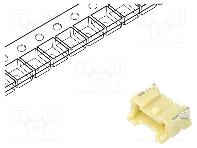 Connector: wire-board; socket; male; PIN: 4; PA; 3A; angled; SMT; 2mm