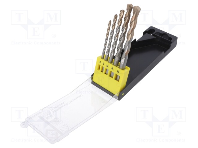 Tool accessories: drill set; Pcs: 5; Mat: cemented carbide