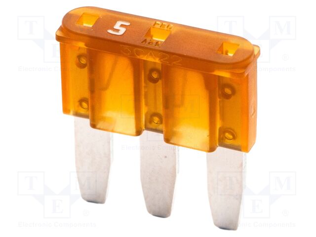 Fuse: fuse; 5A; 32VDC; automotive; 14.3mm; 14.3x3.8x15.3mm