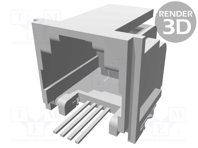 Socket; RJ11; PIN: 4; Cat: 3; shielded,with panel stop blockade