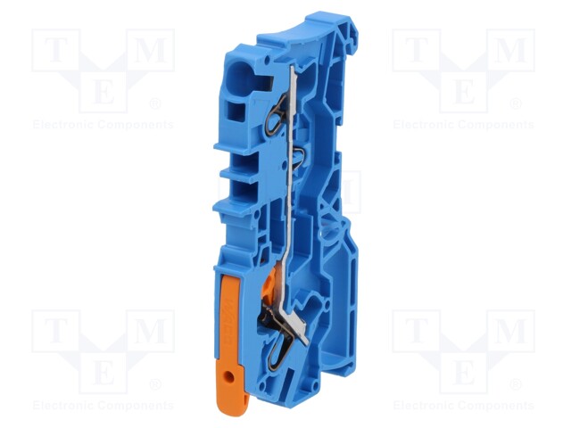 Splice terminal: rail; 0.5÷6mm2; ways: 1; terminals: 2; blue; 2104