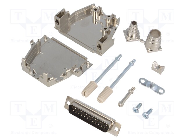 D-Sub; PIN: 25; plug; male; soldering; for cable; black
