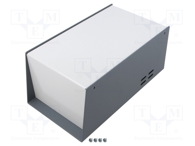 Enclosure: desktop; 513; X: 197mm; Y: 219mm; Z: 89mm; steel; dark grey