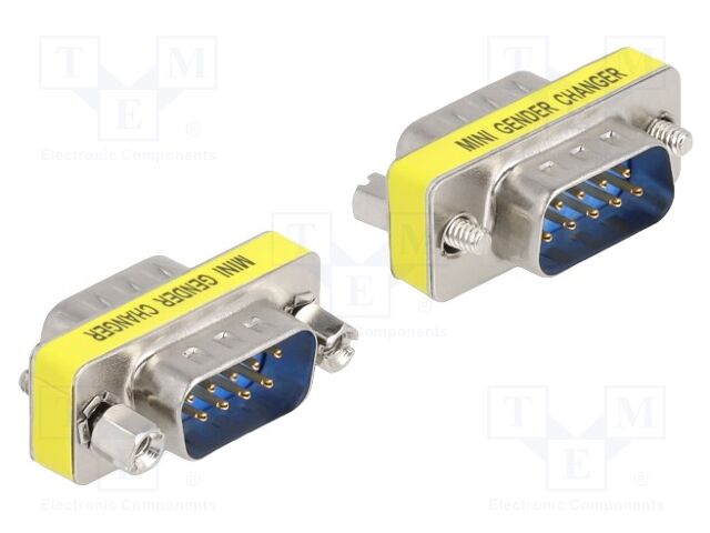 Adapter; D-Sub 9pin plug,both sides; connection 1: 1