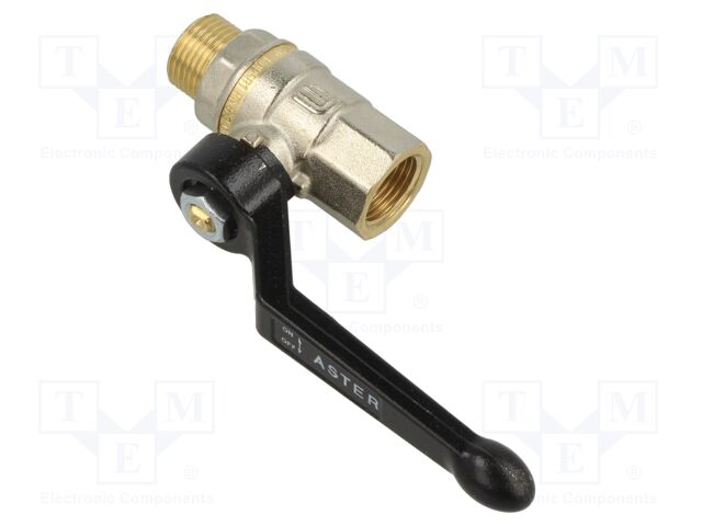 Ball valve; max.25bar; nickel plated brass; 10mm; -15÷90°C
