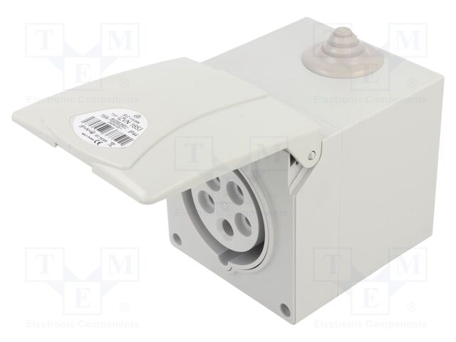Connector: AC supply 3-phase; socket; female; 16A; 400VAC; IP44