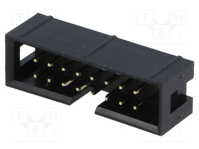 Socket; IDC; male; PIN: 16; straight; THT; gold-plated; 2.54mm