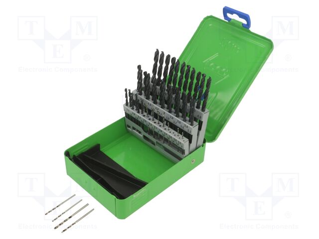 Drill set; high speed steel; 50pcs; Drill Bit: for metal; 1÷5.9mm