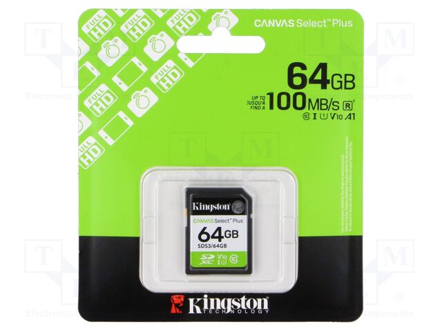 Memory card; microSD; R: 100MB/s; Class 10 UHS-I U1 V10; 64GB