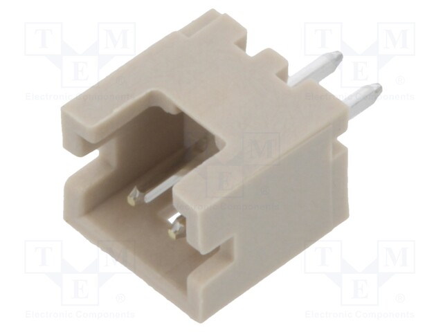 Socket; wire-board; male; DF13; 1.25mm; PIN: 2; THT; on PCBs; tinned