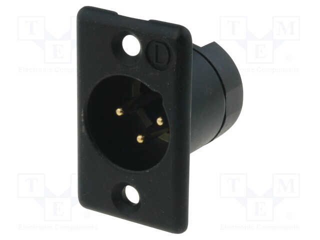 Socket; XLR; male; PIN: 3; straight; soldering; Contacts: brass; 50V