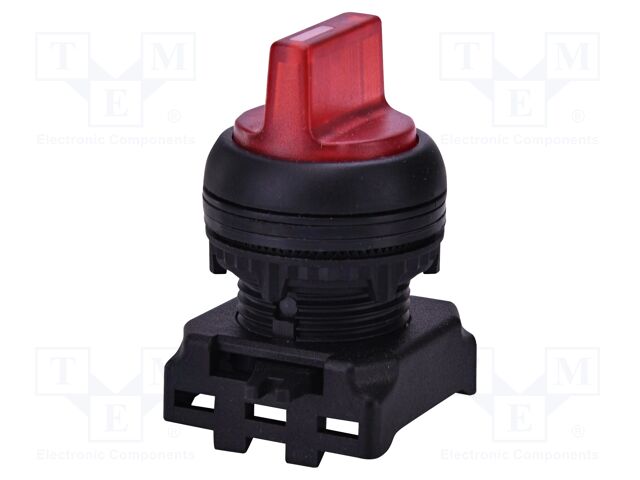 Switch: rotary; 22mm; red; IP65; E; Pos: 2; Ø22.5mm; -25÷65°C; 230VAC