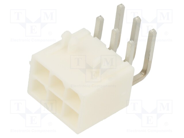 MiniFit Jr RA DR /Pegs 30Au V-0 6Ckt