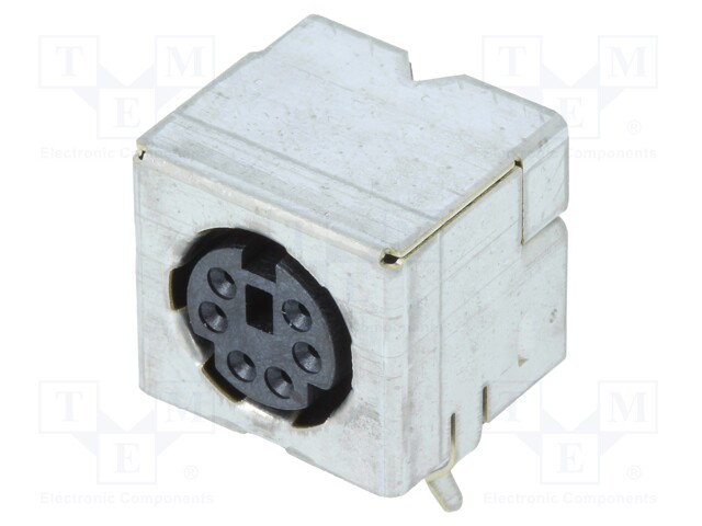 Mini DIN, 6 pos, R/A, Shield