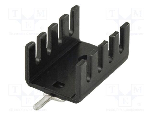 Heatsink: extruded; U; TO220; black; L: 19.05mm; W: 13.21mm; H: 6.35mm