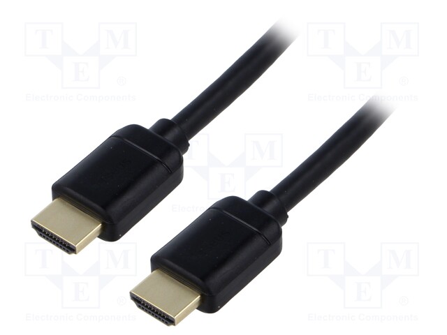 Cable; HDMI 2.0; HDMI plug,both sides; PVC; 0.75m; black; Core: Cu