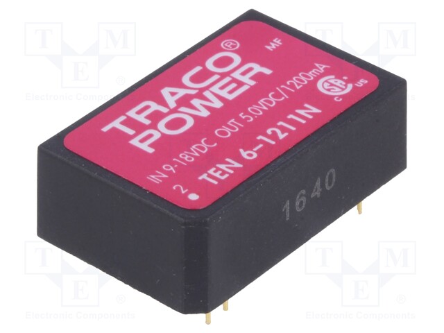 Converter: DC/DC; 6W; Uin: 9÷18V; 5VDC; Iout: 1200mA; DIP24; 13g