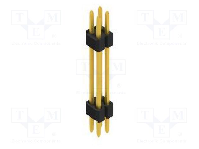 Connector: pin strips; pin header; male; PIN: 4; 1.27mm; THT; 2x2