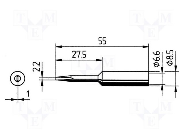 Tip; chisel,elongated; 2.2mm; ERSA-RDS80,ERSA-RT80