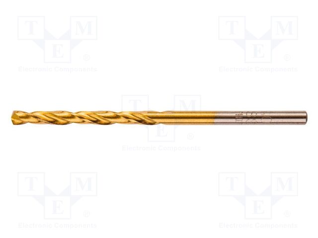 Drill bit; for metal; Ø: 3mm; Plating: titanium nitride
