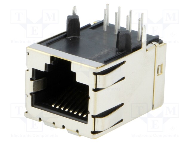 Socket; RJ45; PIN: 8; Layout: 8p8c; THT; on PCBs