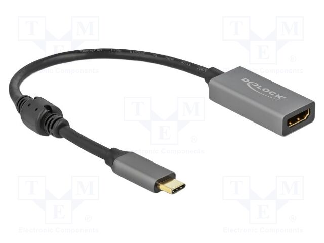 Adapter; HDMI socket,USB C plug; HDMI 2.0,High Speed; 0.2m; grey