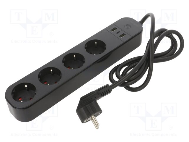 Power strip; WIFI; 220÷240VAC; 16A; intelligent house; 3680W; 1.5m