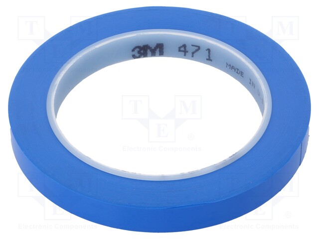 Tape: marking; blue; L: 33m; W: 12mm; Thk: 0.13mm; 2.5N/cm; 130%