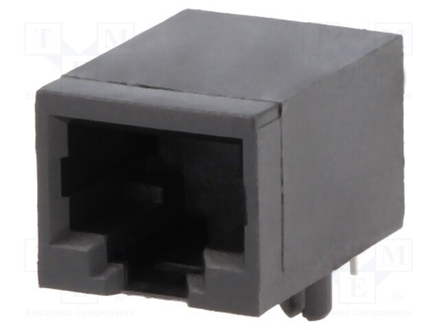 Socket; RJ45; PIN: 8; Cat: 5e; Layout: 8p8c; THT; on PCBs; angled