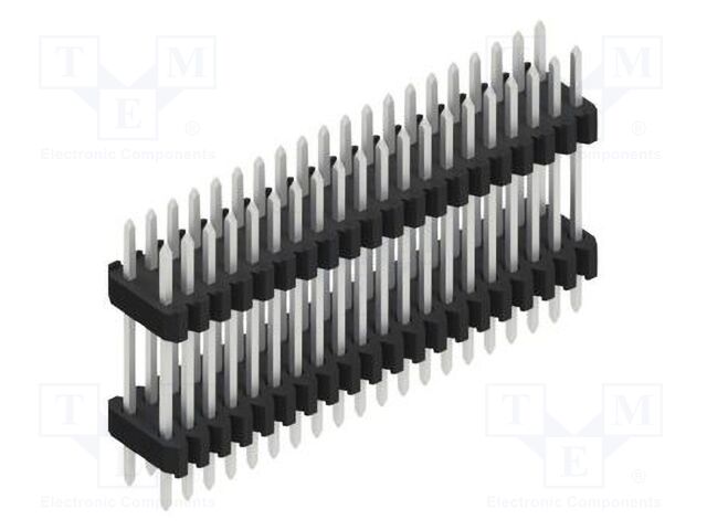 Connector: pin strips; pin header; male; PIN: 40; 1.27mm; THT; 2x20