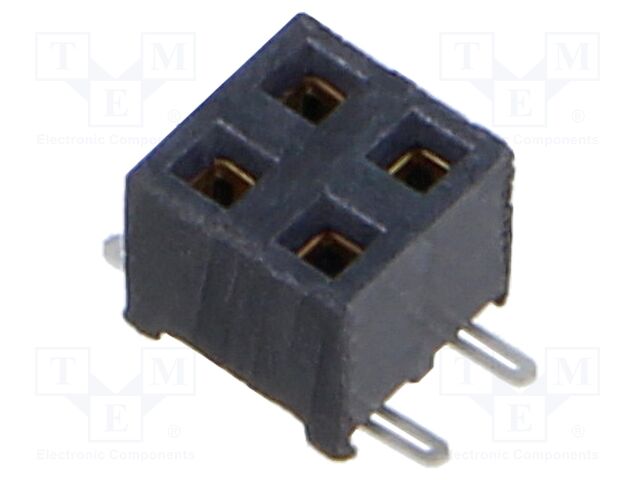 Connector: pin strips; female; PIN: 4; 2mm; gold-plated; SMT; socket