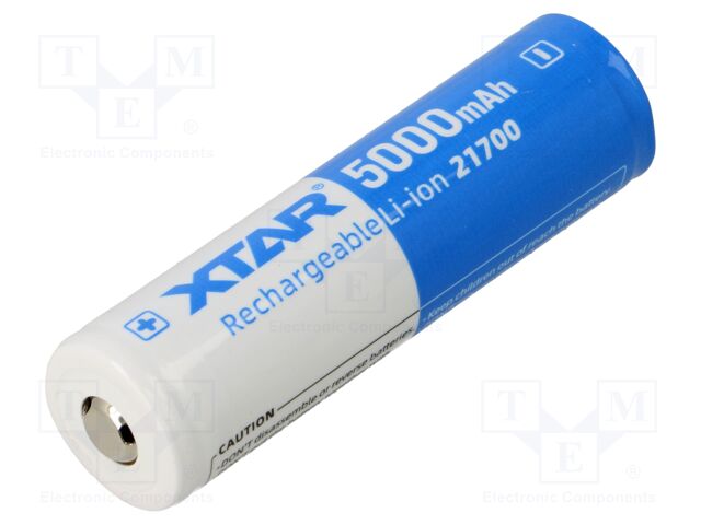 Re-battery: Li-Ion; 21700; 3.7V; 5000mAh; Ø21.5x74.5mm; 10A