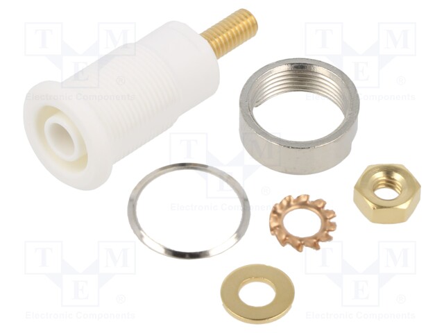 Socket; 4mm banana; 32A; grey; gold-plated; Overall len: 38.5mm