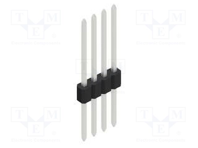 Connector: pin strips; pin header; male; PIN: 4; 1.27mm; THT; 1x4