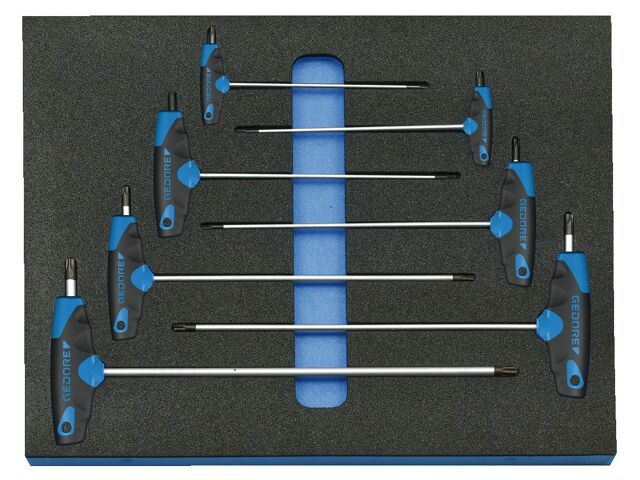 Kit: screwdrivers; in a foam tray; Torx®; tool trolley; 7pcs.
